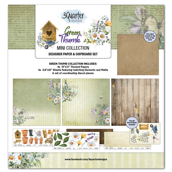 3Quarter Designs Green Thumb 12x12 Scrapbook Mini Collection