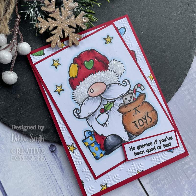 Woodware Clear Singles Santa Gnome 4 in x 6 in Stamp