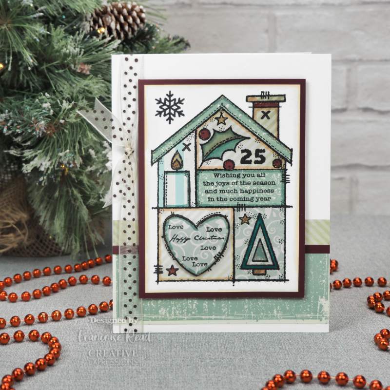 Woodware Clear Singles Christmas House 4 in x 6 in Stamp