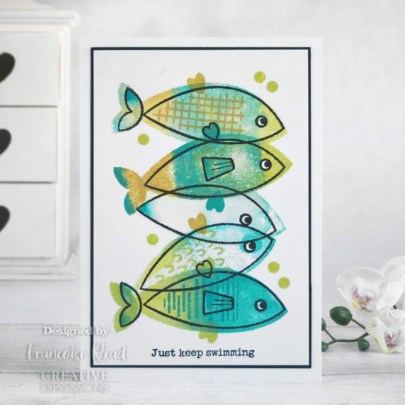 Woodware Clear Singles Build A Fish 6 in x 8 in Stamp