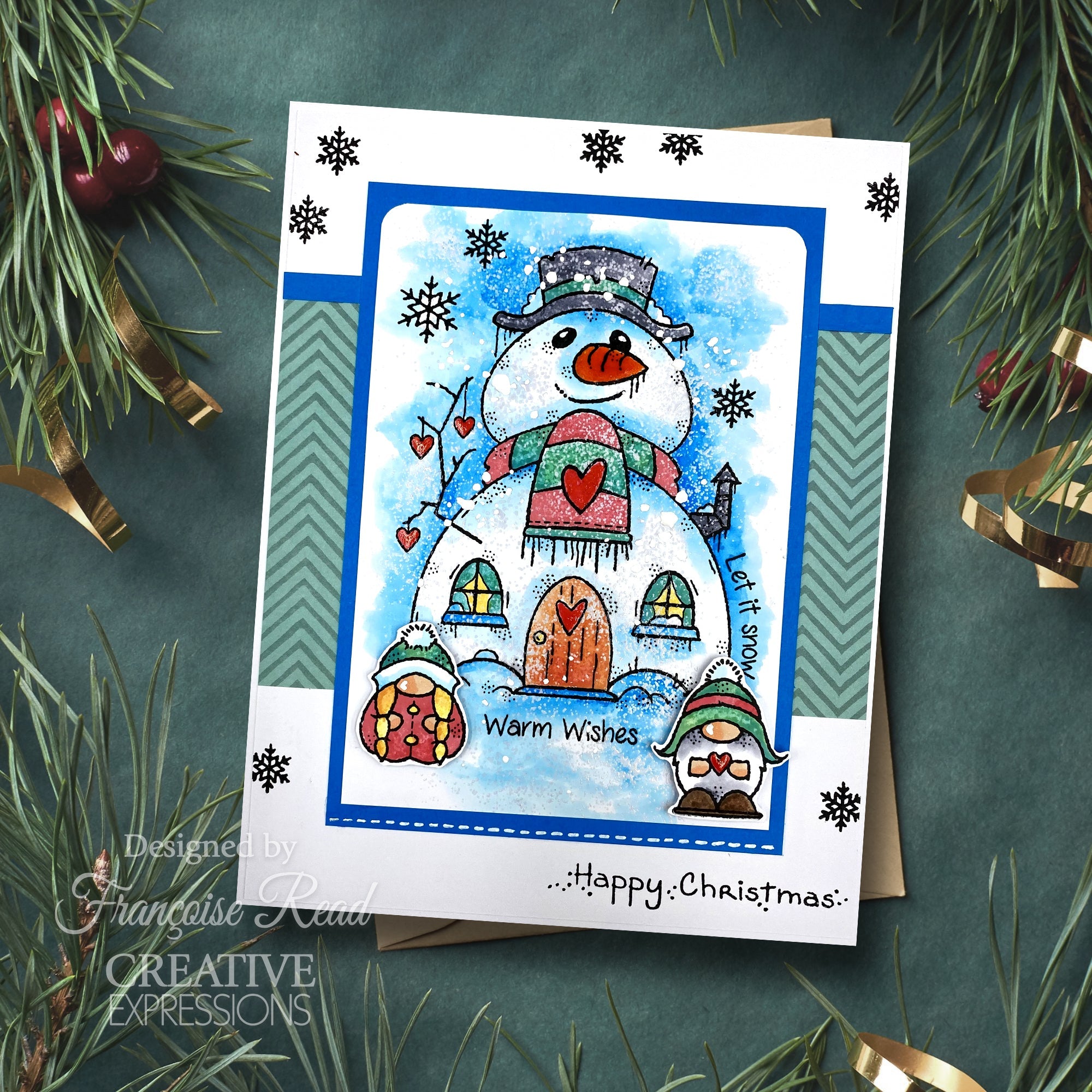 Woodware Clear Singles Snow Gnomes 4 in x 6 in Stamp Set