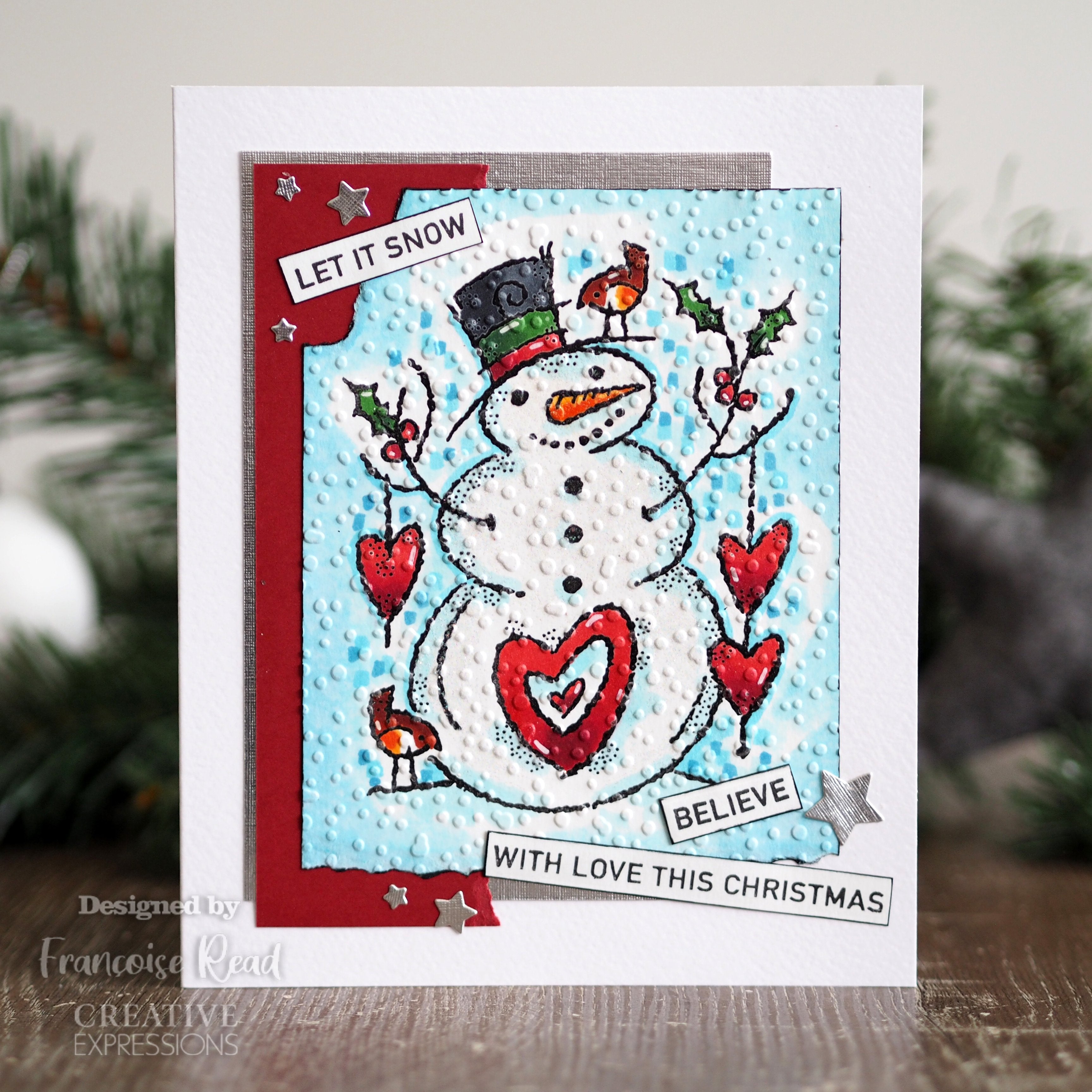 Woodware Clear Singles Loving Snowman 4 in x 6 in Stamp