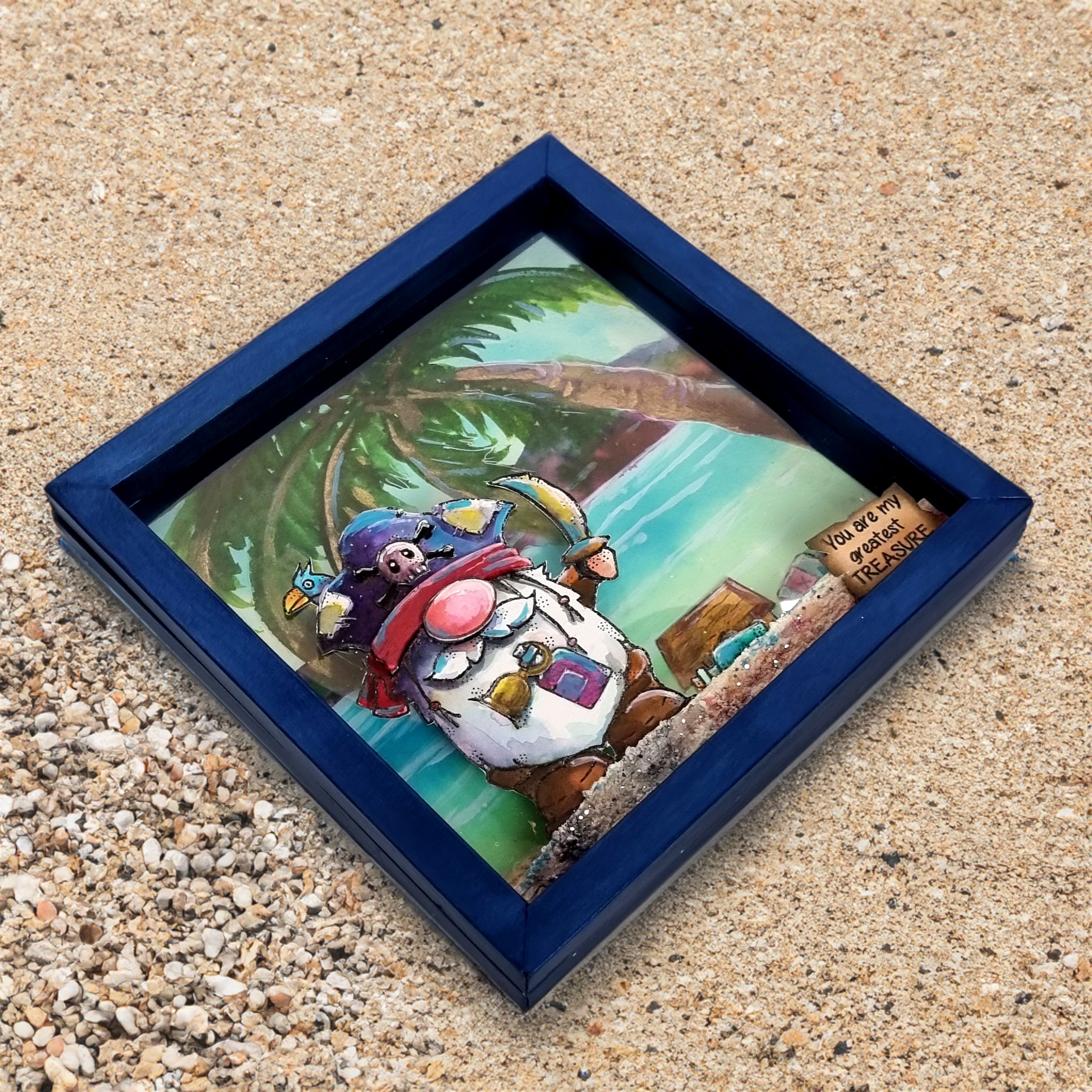 Woodware Clear Singles Pirate Gnome 4 in x 6 in Stamp Set