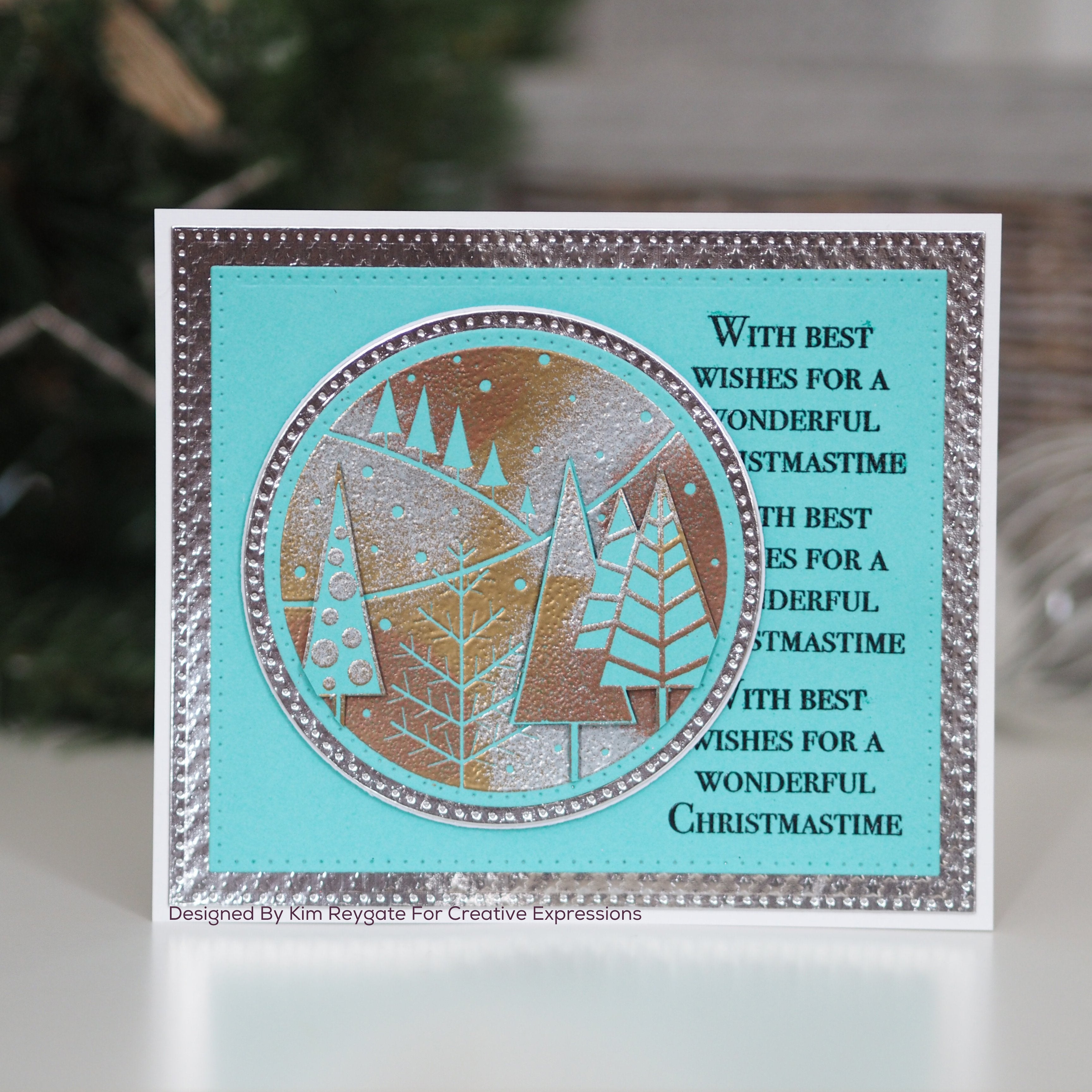 Festive Circle 4 in x 6 in Stamp