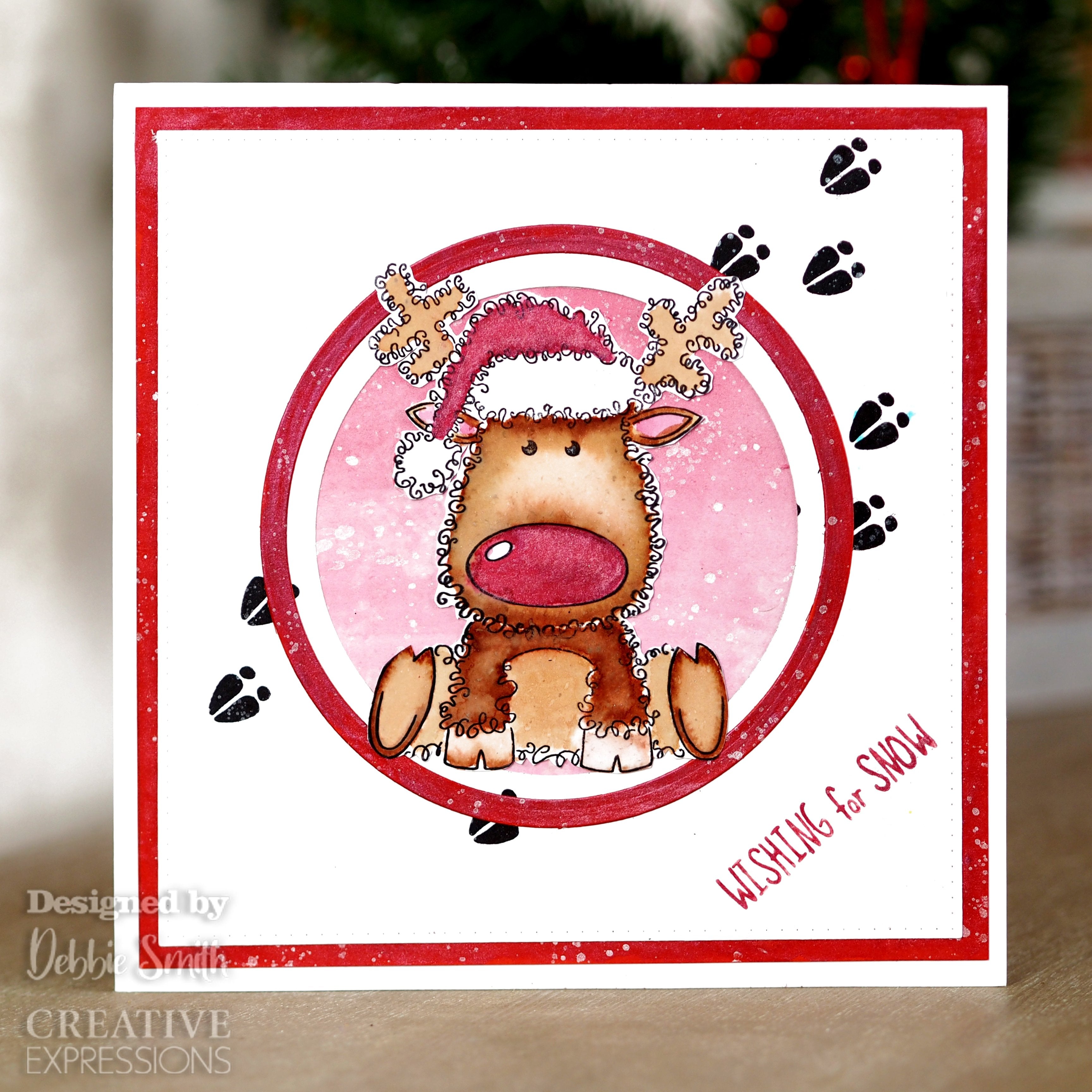 Woodware Clear Singles Festive Fuzzies - Reindeer 4 in x 6 in Stamp