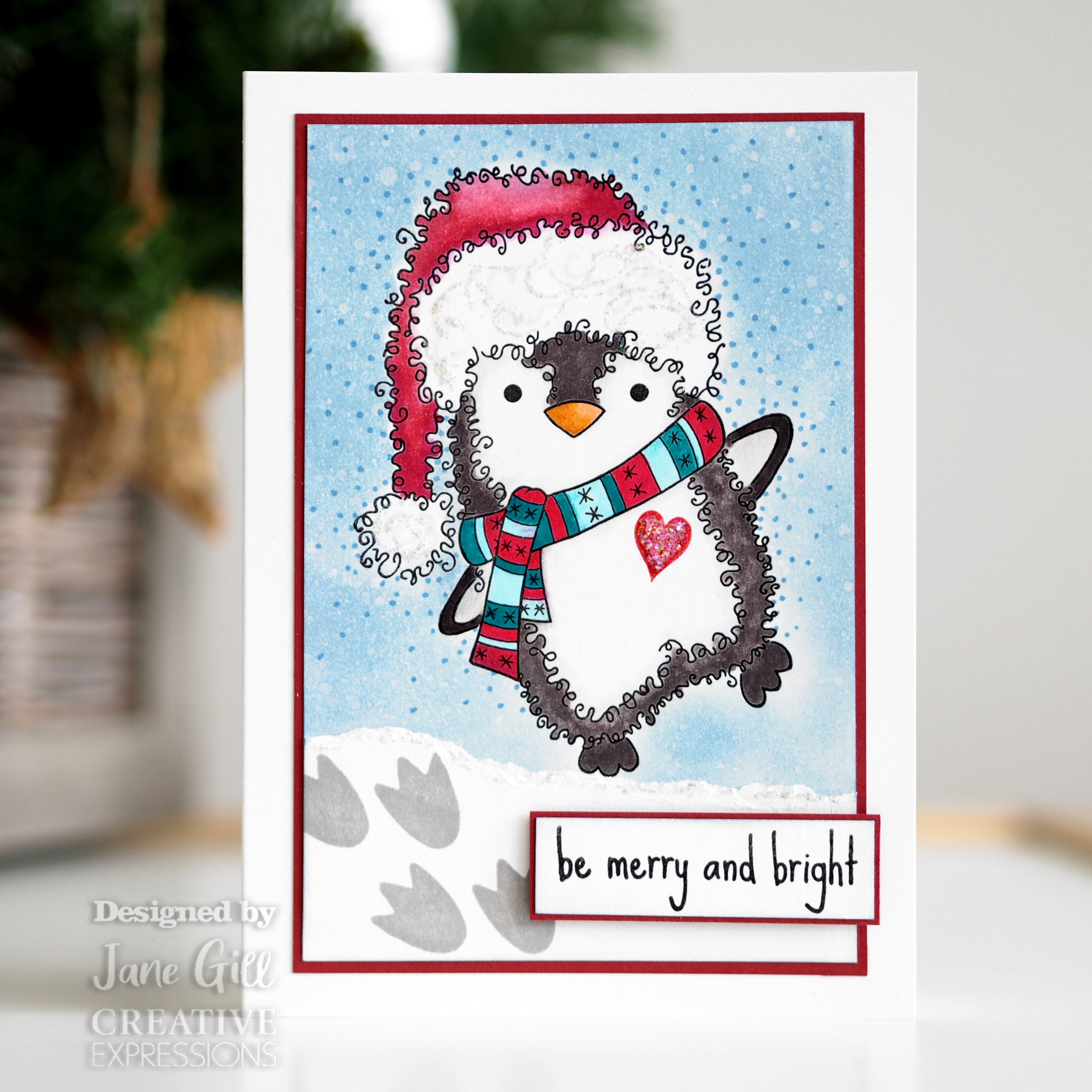 Woodware Clear Singles Festive Fuzzies - Mini Penguin Feet 2.6 in x 1.7 in Stamp