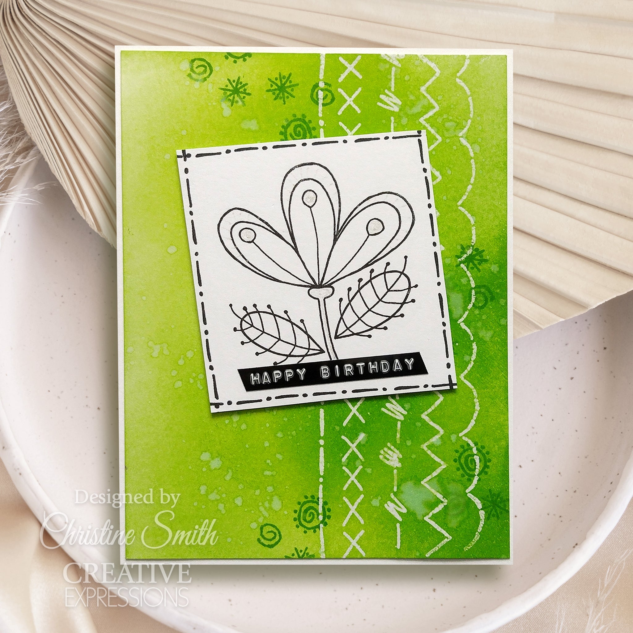 Woodware Clear Singles Petal Doodles Happy Soul 4 in x 6 in Stamp Set