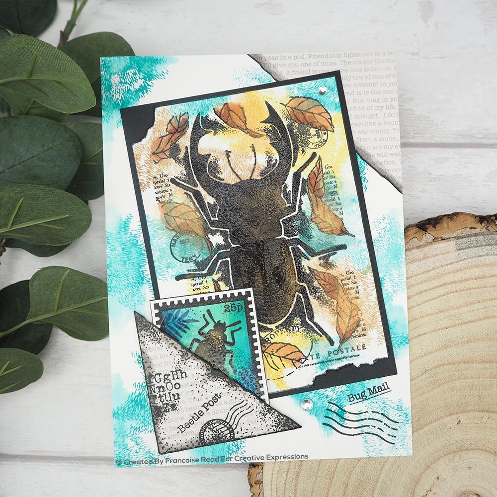 Woodware Clear Singles Stag Beetle 4 in x 6 in Stamp