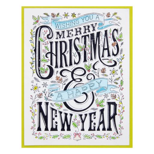 Merry Christmas & Happy New Year Press Plate from the BetterPress Christmas Collection