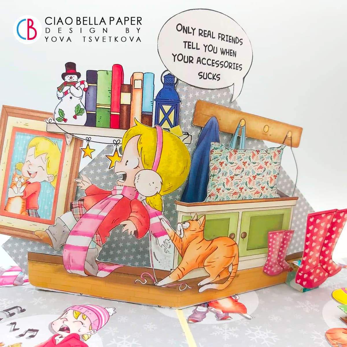 Ciao Bella Zoe & Ziggy Patterns Pad 12"x12" 8/Pkg