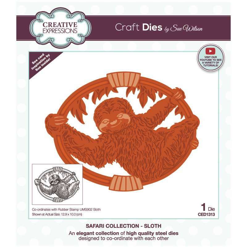 Sue Wilson Safari Collection Sloth Craft Die