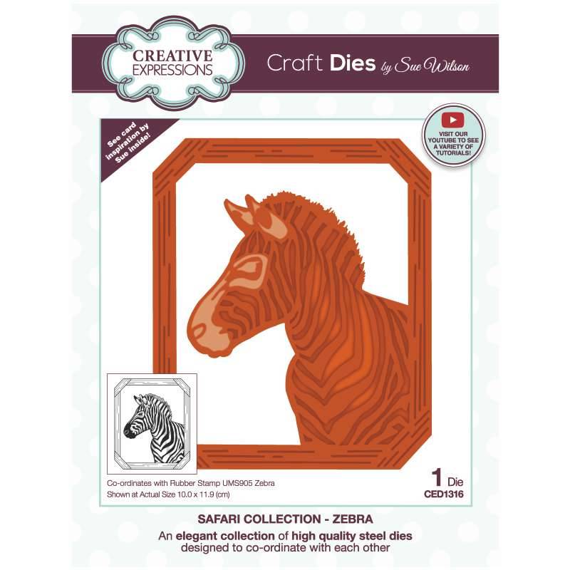 Sue Wilson Safari Collection Zebra Craft Die