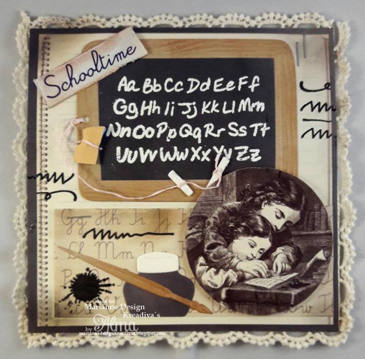 Marianne Design: Collectables Die & Stamp Set - School Slate