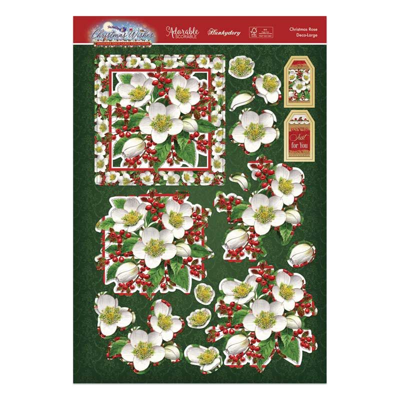 Christmas Wishes Deco-Large Set - Christmas Rose