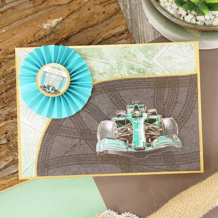 Start Your Engines Decoupage Topper Sheet