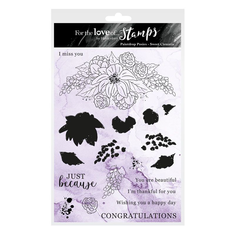 For The Love Of Stamps - Sweet Clematis A5 Stamp Set