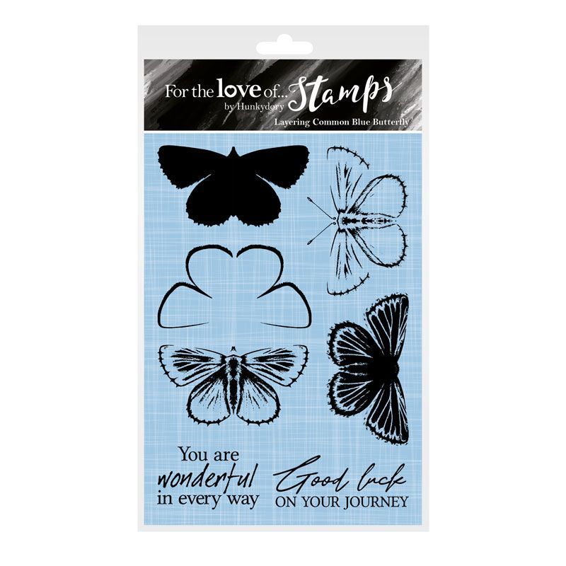 For The Love Of Stamps - Layering Common Blue Butterfly