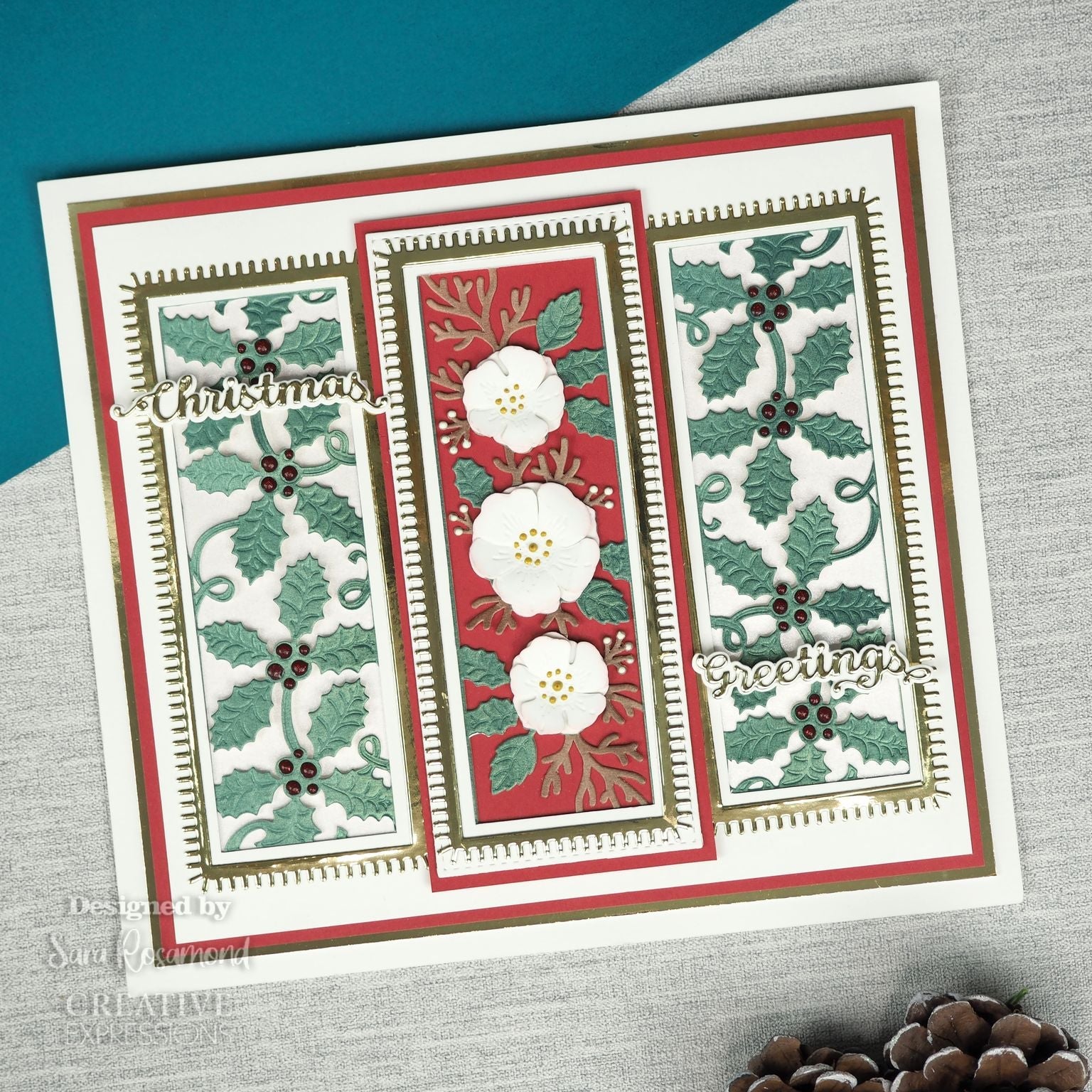 Creative Expressions Sue Wilson Festive Christmas Rose Floral Panels Craft Die