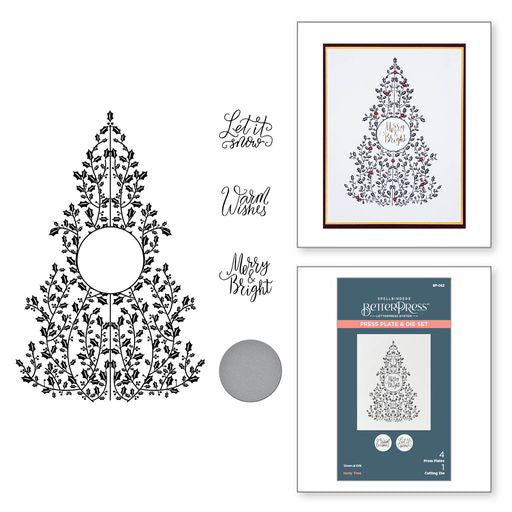 Holly Tree Press Plate & Die Set from the BetterPress Christmas Collection