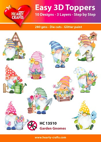 Hearty Crafts Easy 3D Toppers - Garden Gnomes