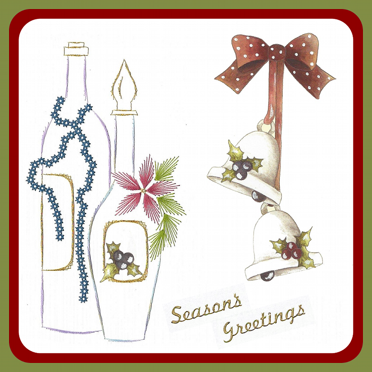 Embroidery Pattern  - Wine Bottles