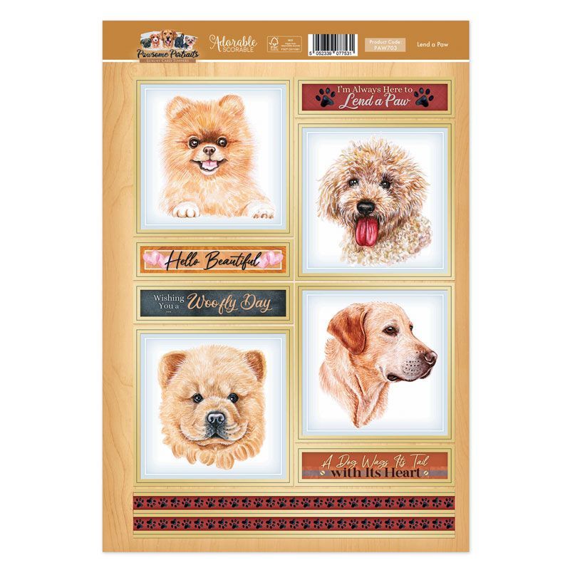 Lend A Paw Card Topper Sheet