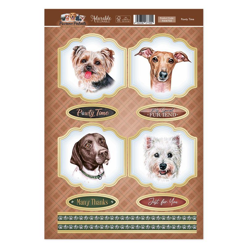 Pawty Time Card Topper Sheet