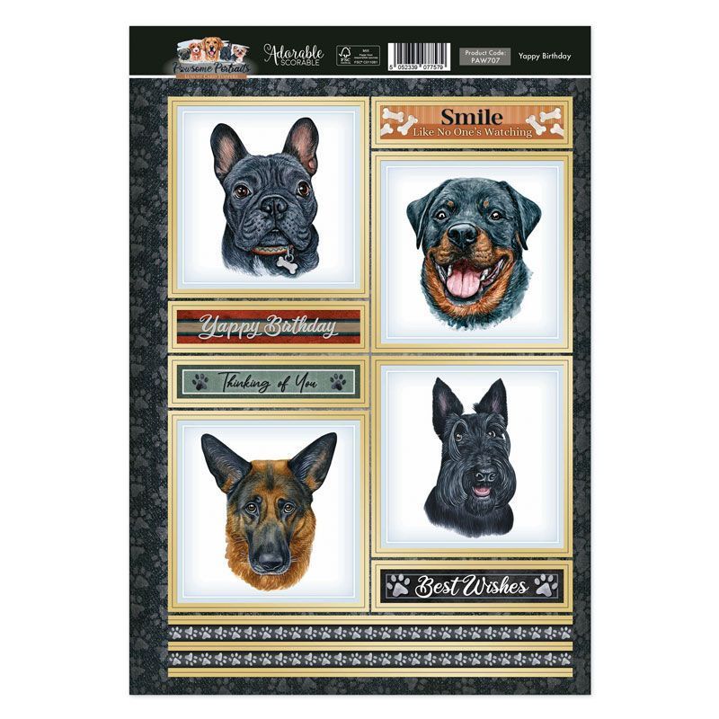 Yappy Birthday Card Topper Sheet