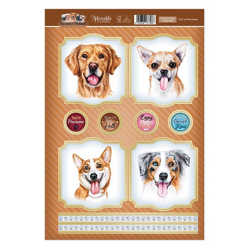 You're Pawsome Card Topper Sheet