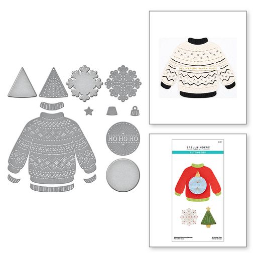 Stitched Christmas Sweater Etched Dies from the Christmas Collection