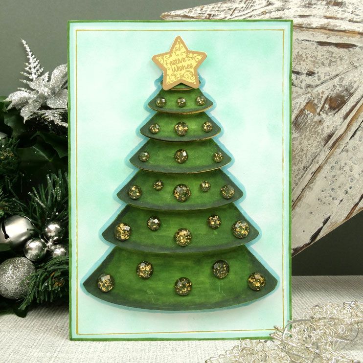 Luxury Shaped Card Blanks & Envelopes - Christmas Tree