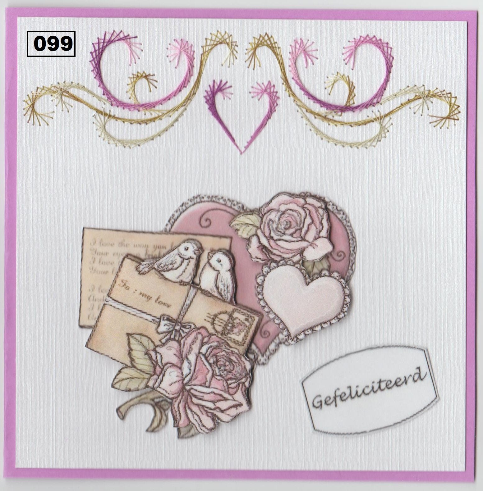 Laura's Design Digital Embroidery Pattern - Heart Flourish Border