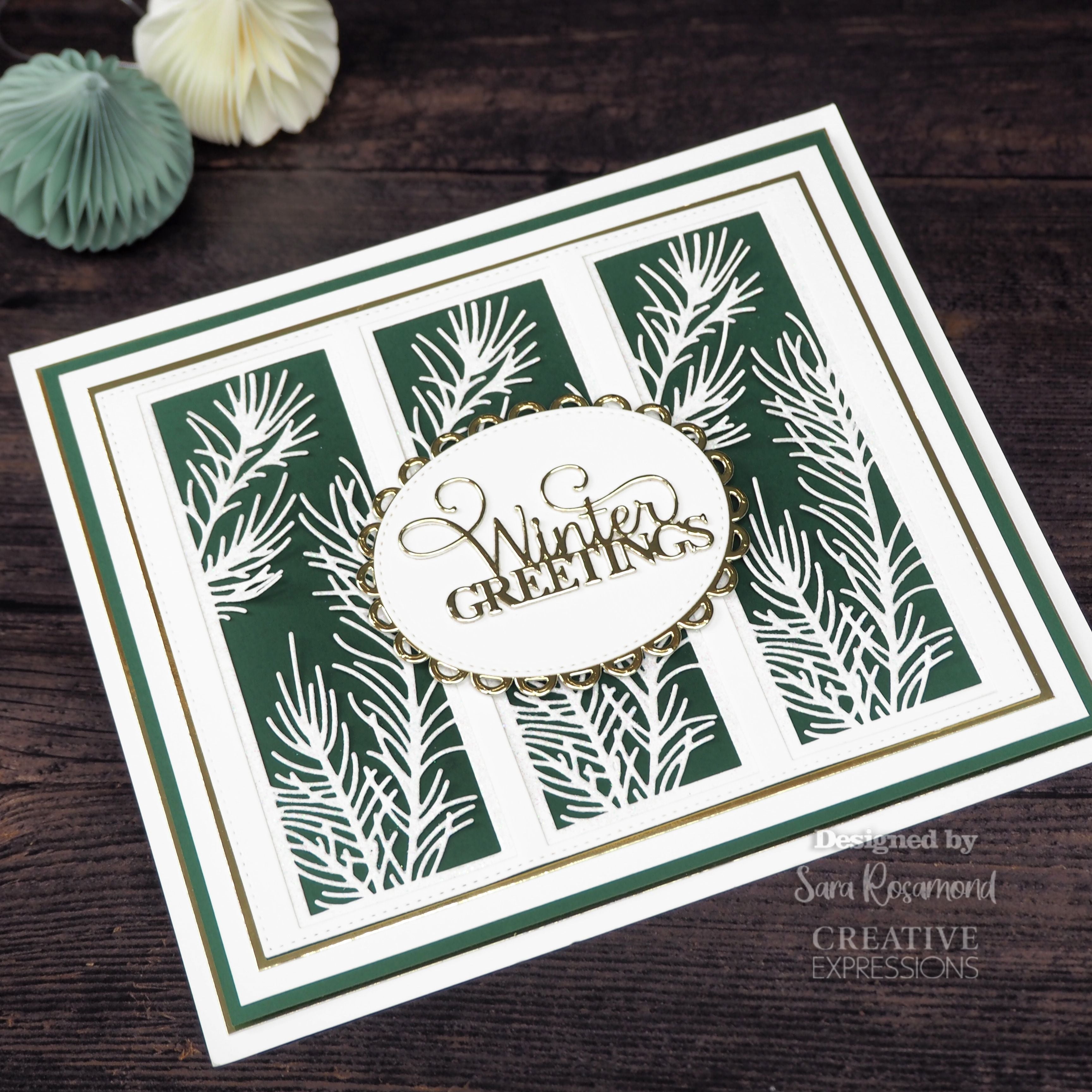 Creative Expressions Sue Wilson Festive Holly & Pine Floral Panels Craft Die